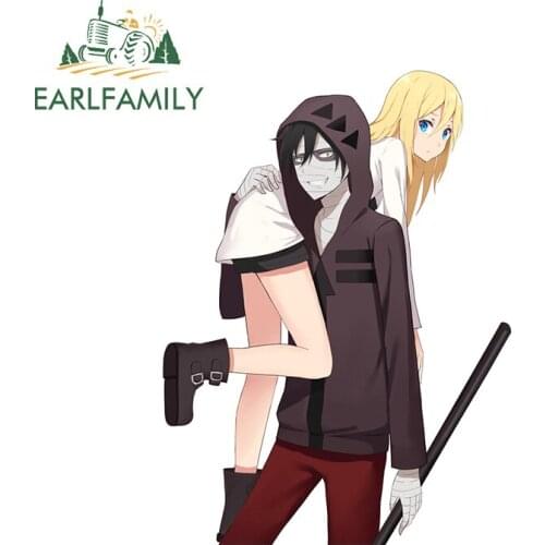 EARLFAMILY 13cm x 9.7cm for Angels of Death Anime RV Car Assessoires Stickers Refrigerator Decal Occlusion Scratch Car Styling