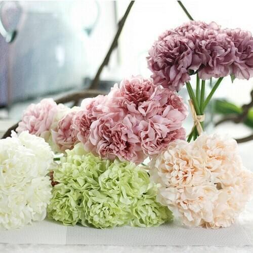 Nordic peony artificial flower fashion European peony fake Wedding Bridal Bouquet indoor home party decoration