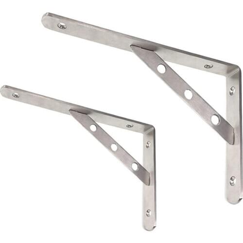 Quality SUS 304 Solid Stainless Steel 90 Degree Angle Wall Mounted Shelf Supporter Bracket Frame (1 Pair)
