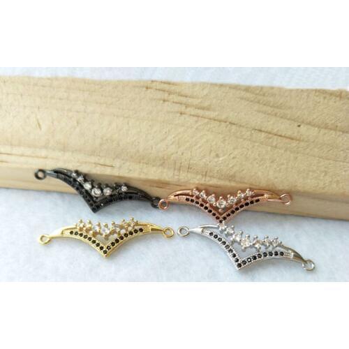 10 Pieces CZ zircon Micro Pave Connector,Double Bails Beads Charm,for DIY Bracelets Jewelry Finding CT310