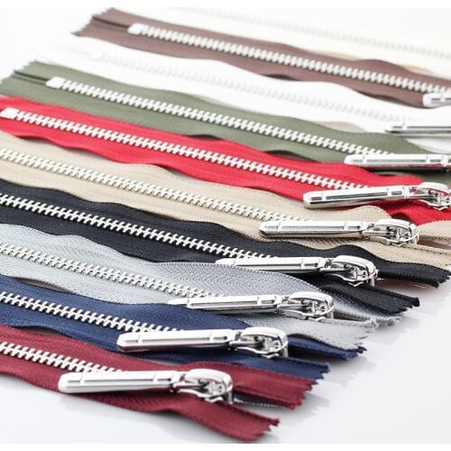 8# 20 cm metal zipper close-end auto lock copper platinum plating Y Teeth zipper for sewing clothing