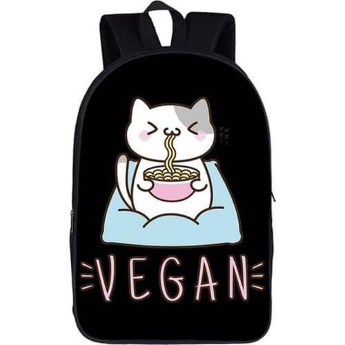Fashion I Do Not Eat Friends Vegan Backpack School Bags for Women Men Vegetarian Girls Boys Teen Backpack Bagpack Schoolbag