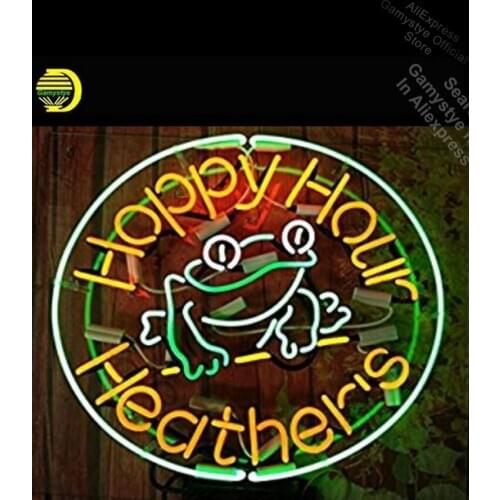 Neon Signs for Happy Hour Neon Light Sign Frog Heathers Handcrafted arcade Neon Bulb Lamps Vintage Garage Lighting Neon Bar Lamp