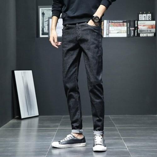 New Brand Mens Black Jeans Popular High Quality Casual High Street Soft Stretch Denim Trousers Pencil Long Pants Hot Sales