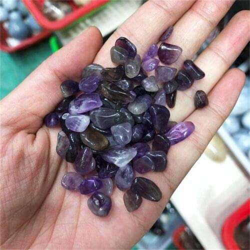Wholesale natural amethyst gravel purple tumbled quartz crystal chips for healing decoration
