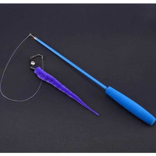 1 Set Pet Cat Stick Toy Retractable Wand with Caterpillar Toy Random Color Interactive Funny Training Teaser
