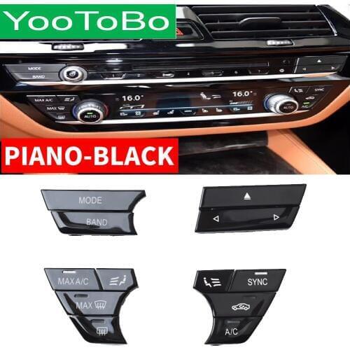 Piano Black AC Car Console Air Conditioner Button Sequin Decoration Cover Trim Sticker For BMW NEW 5/7 series G30 G38 G11 G12