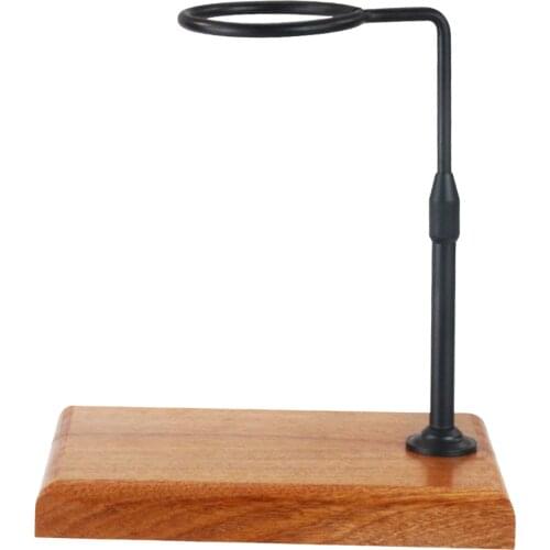 Aluminum Alloy Pour Over Coffee Dripper Stand Filter Cup Holder with Solid Wood Base Reusable Strong Flavor Brewer