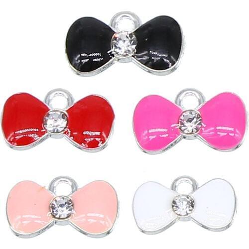 6pcs multicolor bow small pendant charm suitable for jewelry making accessories DIY bracelet necklace accessories