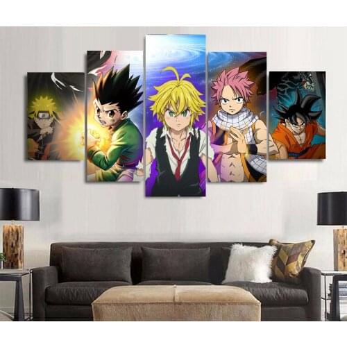 No Framed 5Pcs Hunter X Hunter Anime Posters Wall Art Canvas Pictures HD Paintings Living Room Home Decor Accessories Decoration