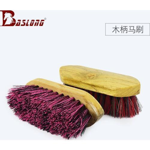 Horse brush wood handle horse cleaning tools