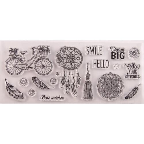 2020 bicycle feather Clear Stamps DIY Scrapbooking Craft Supplies Silicone Seal Custom Photo Album Transparent for Stamping