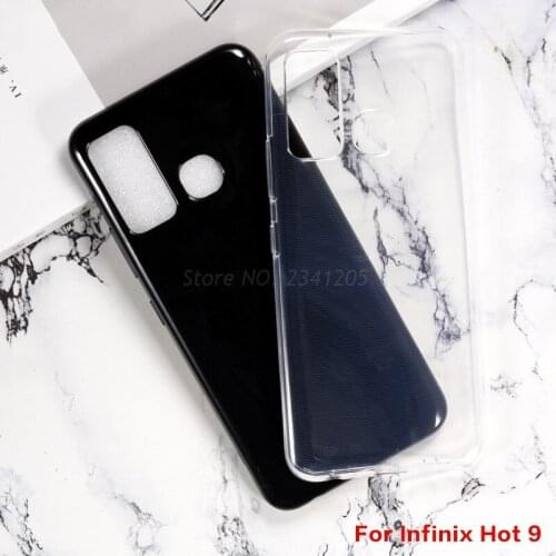 Transparent Phone Case For Infinix Hot 9 Play Silicone Case Anti-knock Soft Black TPU Case For Infinix Hot 9 Back Cover Coque