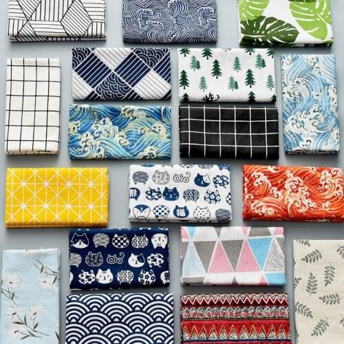 100cmx150cm Cotton Linen Fabric Linen Plaid Flower Pattern DIY Tablecloth Background Cloth Ins Hanging Cloth Sofa Curtain Fabric