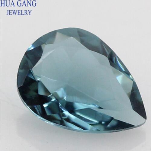 2x3~13x18mm Ink-blue Color Pear Shape Loose Glass Beads Synthetic Gems For Jewelry Wholesale Free Shipping