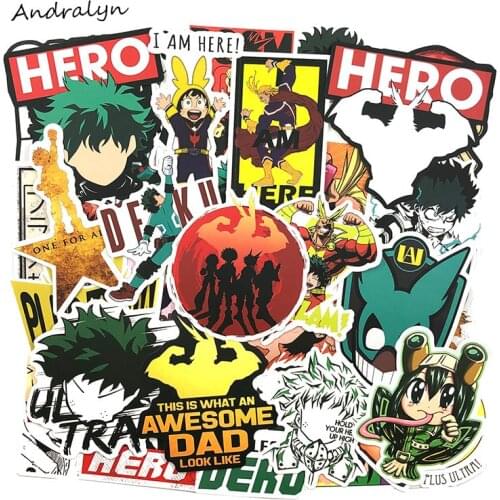 10/50Pcs My Hero Academia Stickers Japanese Anime Stickers For Laptop Motocycle Luggage Skateboard Fridge Styling Pegatinas