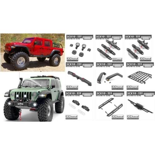Led lamp lights/Bumper/Winch/Luggage/side plate/fender/mirror/RUBICON/ For AXIAL SCX10 III AXI03006 RTR Off Road Crawler Truck