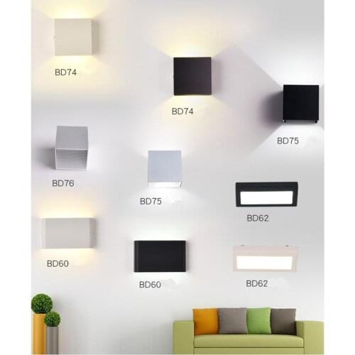6W LED Wall Light Outdoor Waterproof Porch Garden Wall Lamp & Indoor Bedroom Bedside Decoration Lighting Lamp Aluminum