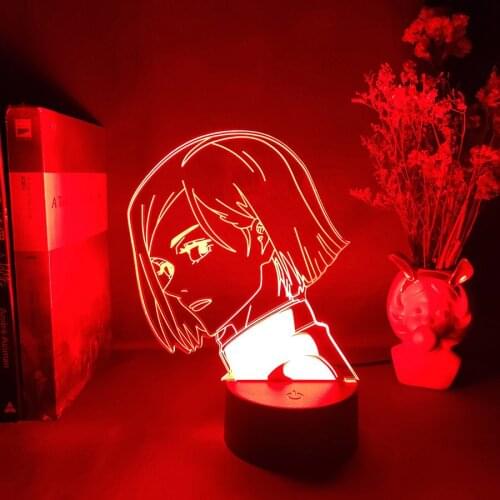 Nobara Kugisaki 3D Facial Night Lamp Jujutsu Kaisen Figurine Anime Light Otaku Must Have Lighting Decoration for Home Art Deco