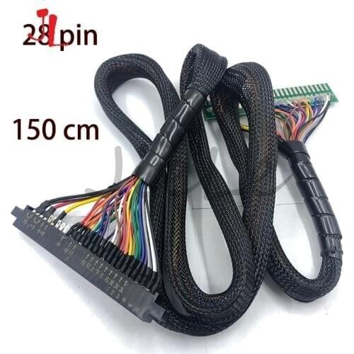 Arcade game machine 28pin JAMMA extension cable 1500 mm Jamma harness connectors Gold finger, for arcade game parts/Coin operato