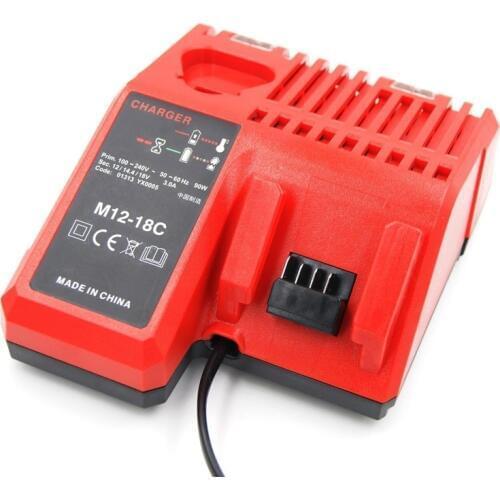 DVISI M12-18C Li-ion Battery Charger For Milwaukee 10.8V 12V 14.4V 18V C1418C 48-11-1815/1828/1840 M18 M14 M12 Lithium-ion Batt