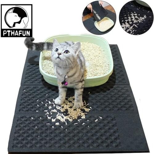 Pet Cat Litter Mat, Foldable and Easy to Clean, Light Weight, Soft and Durable,Fits Under Litter Box, Litter Free Floors