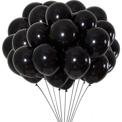 Black Balloon Latex Party Balloons 100 Pack Round Helium Balloons For Black Themed Wedding Graduation Anniversary Birthday