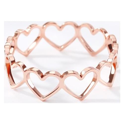 Hollowed-Out Heart Rings For Women Men Stainless Steel Geometric Ring Anillos Mujer Love Jewelry Accessories Birthday Gift