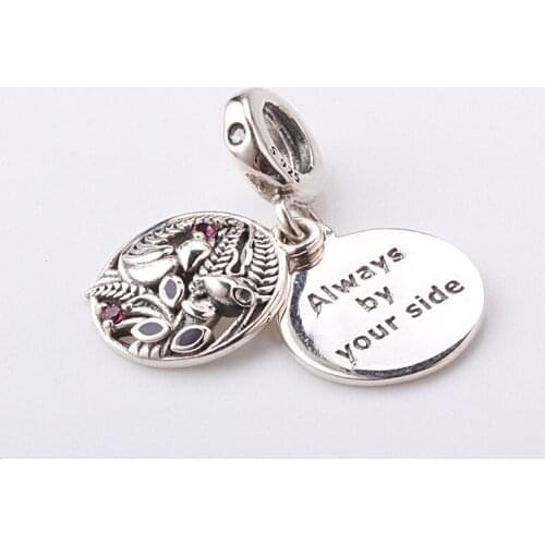 Free Shipping Authentic 925 Sterling Silver Always By Your Side Hanging Charms Fit Original Bracelet For Women DIY Jewelry Beads