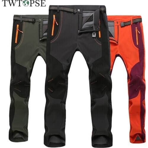 TWTOPSE Winter Men Women Cycling Pants Softshell Thermal Waterproof Sports Trousers Windproof Fleece Outdoor Bike Bicycle Pants