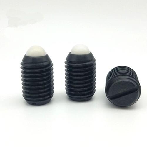 2pcs M16 Nylon head Slotted Ball plunger Set screw Spring positioning bead Wave beads bolt Carbon steel 24mm-40mm Length ZC103-2