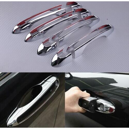4 Set Car Outside Door Handle Margin Cover Hollow Moulding fit for Jeep Cherokee 2014 2015 2016 2017 2018 2019 2020