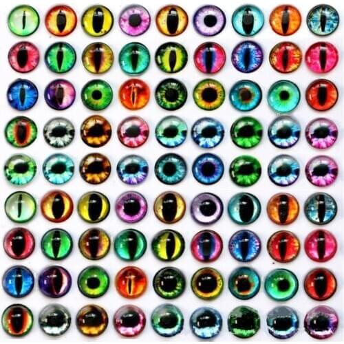 5pcs Round Glass Eyes Craft Cabochon Cameo For Jewelry DIY Crafts