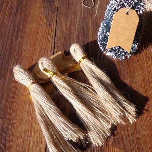 25cm Nature Hemp string for Kraft Gift tag Jute Rope Cords for Wedding Party Paper Tag, Price Label Hang Tag
