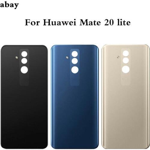 AAA+ Quality For Huawei Mate20 Lite Back Battery Cover Housing Case Door Rear Glass Blue Black Gold Color With/Without Lens