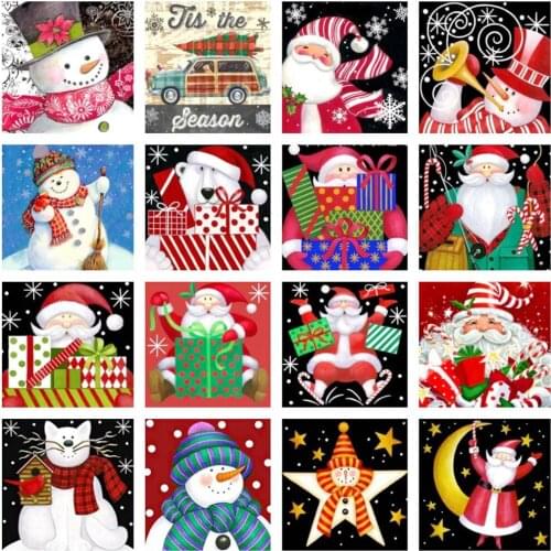 Uone New Diamond Painting DIY Cross Stitch Chirstmas Santa Claus Embroidery Rhinestone Kids Adult Home Bedroom Office Decor Gift