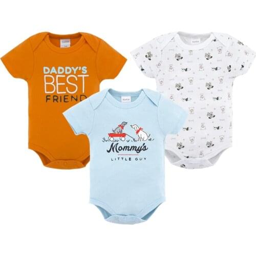 2020 Fashion Baby Boys Bodysuits 3 pcs/set Cool Animal Summer Cotton Clothes Short Newborn 0-3 months Baby Girls Body