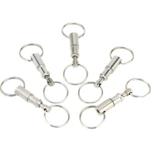 5Pcs Key Chain Quick Release Key Removable Handy Keyring Detachable Keychain Key Holder with Two Split Rings Outdoor Tool