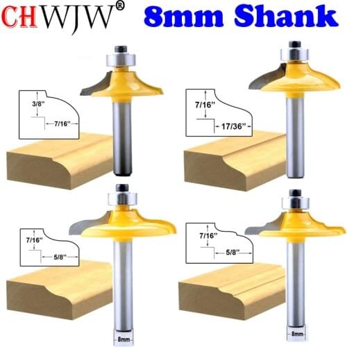 CHWJW 4PC 8mm Shank Drawer Front & Cabinet Door Front Router Bit Set - woodworking cutter woodworking bits