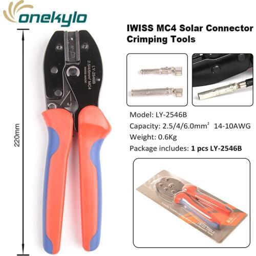 IWISS LY 2546B crimper plier MC3/4 Solar Crimper for Solar Panel PV Cable Crimping Tool AWG 14.12.10 (2.5,4,6.0 mm²)