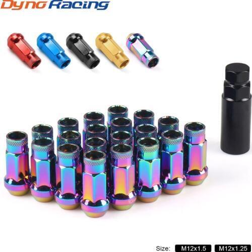 M12x1.5/M12x1.25 Wheel Lug Nuts Iron Racing Lug Nuts 20pcs 47mm Lock Racing Lug Nuts Wheel Screw Nuts