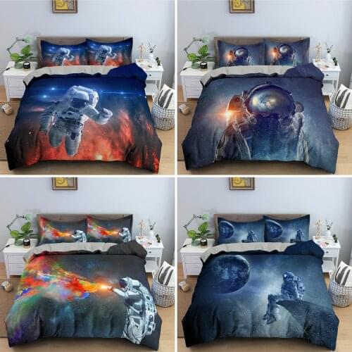 3D Design Duvet Cover Set Spaceman Bedding Sets Comforter Cover Pillowcases Full Double Single King Queen Size Bedclothes