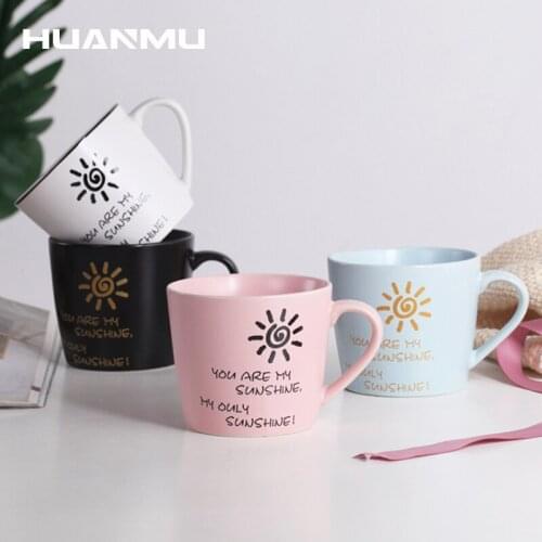 Creative Ceramic Mug Couple Drinking Cup Office Coffee Cup Mens and Womens Home Tea Cup Breakfast Mug