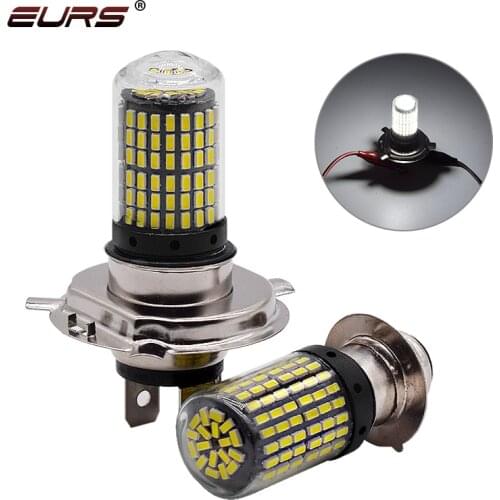EURS H4 LED Motorcycle Headlight Bulbs H4 Hi Lo beam 3014 144smd H6 P15D Canbus No Error Moto LED Motorbike Lamps Bulbs 12V 24V