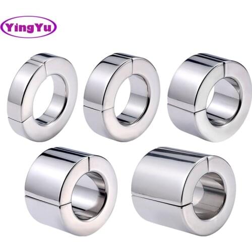 Magnetic Lock Gravity Metal Scrotum Pendant Ball Stretcher Testis Weight Cock Ring Penis Restraint Stainless Steel Male Sex Toys