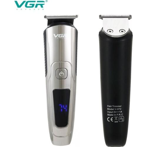 VGR 072 Hair Clipper Professional Personal Care Barber Waterproof Fine-Tuning Haircut LCD Barbershop Chargeable Trimmer V072