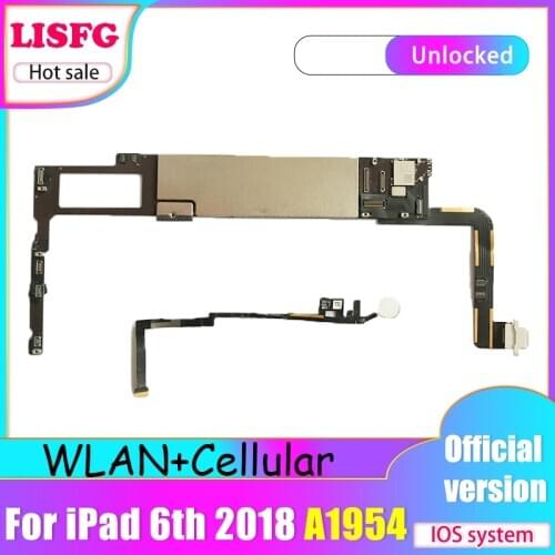 WLAN+Cellular For 2018 iPad 6th 9.7inch A1954 Motherboard,Unlocked For iPad 6th 9.7inch Logic Board Mainboard With IOS System