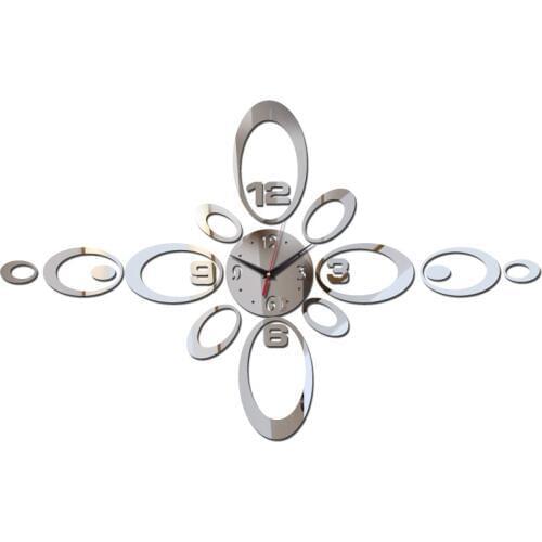 New sale diy wall clock modern acrylic wall clocks Quartz still life living room circular mirror home decoration stickers