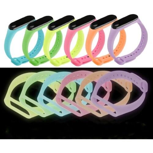 New Luminous Silicone Mi band 3 Strap pulsera adjustable Colorful wrist strap replacement for xiaomi mi 3 smart bracelets band