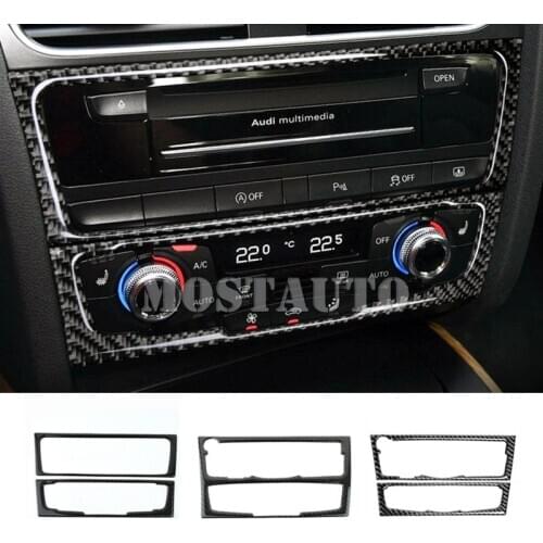 Carbon Fiber Console CD & AC Panel Trim Cover For Audi Q5 8R 2009-2015 Car Accessories Interior Car Decor Car Trim